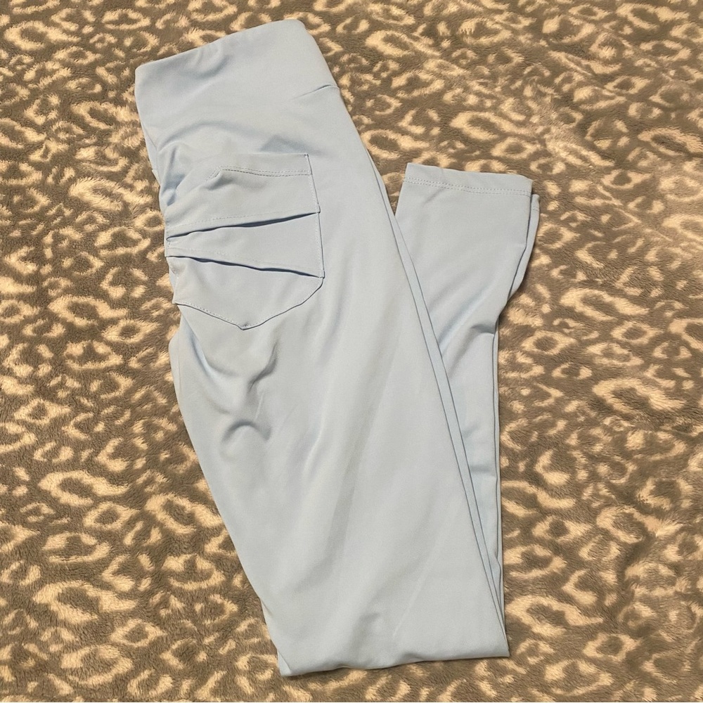 Light Blue Scrunch Butt Leggings